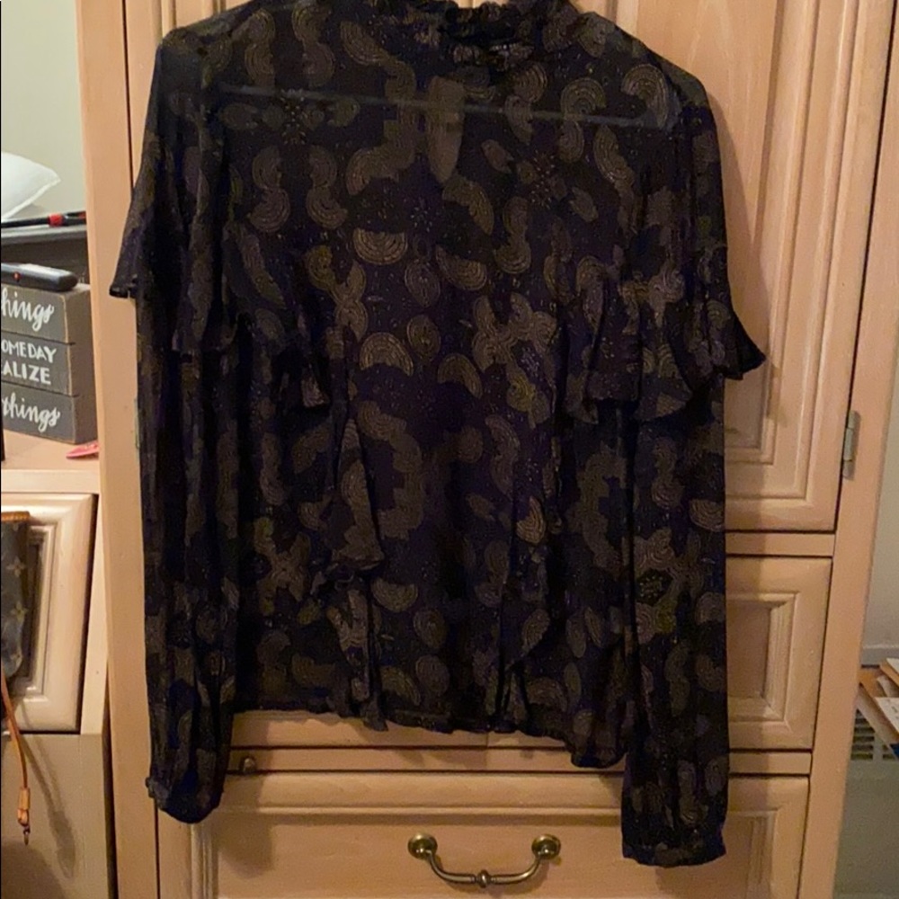 Lucky Black Sheer Blouse